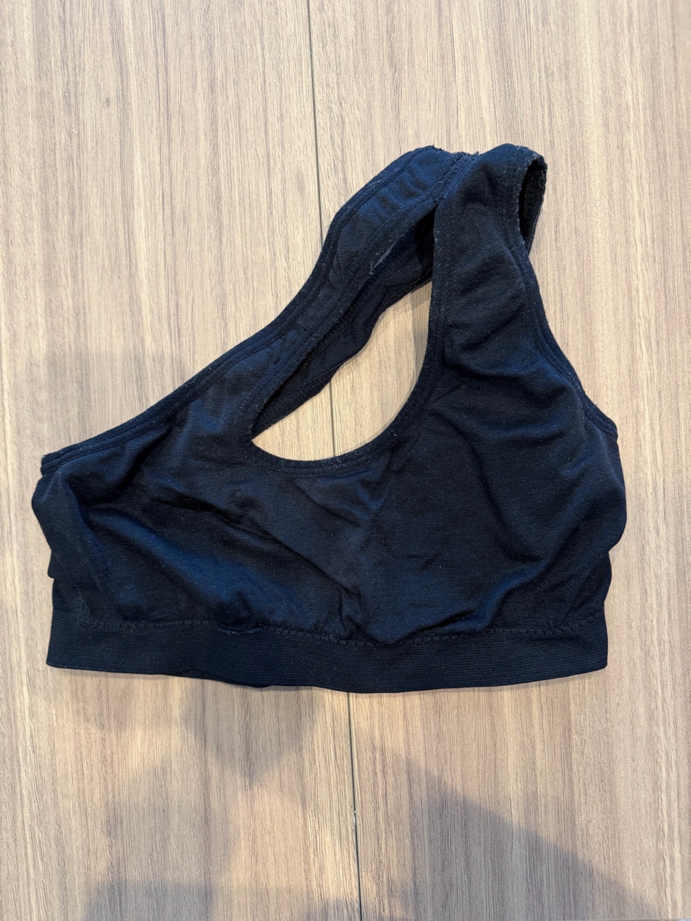 Women’s Black One-Shoulder Sports Bra | Size Small | Medium Support |